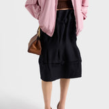 Chevron wool midi skirt