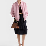 Chevron wool midi skirt