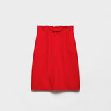 Melange natté midi skirt