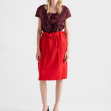 Melange natté midi skirt