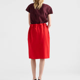 Melange natté midi skirt