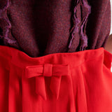 Melange natté midi skirt