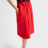 Melange natté midi skirt