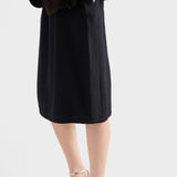 Chevron wool midi skirt