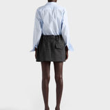 Gingham check mouliné wool miniskirt