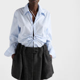 Gingham check mouliné wool miniskirt