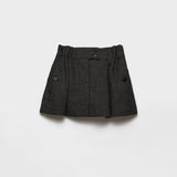 Gingham check mouliné wool miniskirt