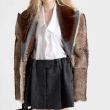 Chevron wool mini skirt