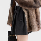 Chevron wool mini skirt