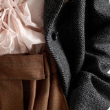 Pinstriped mouliné wool miniskirt