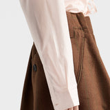 Pinstriped mouliné wool miniskirt