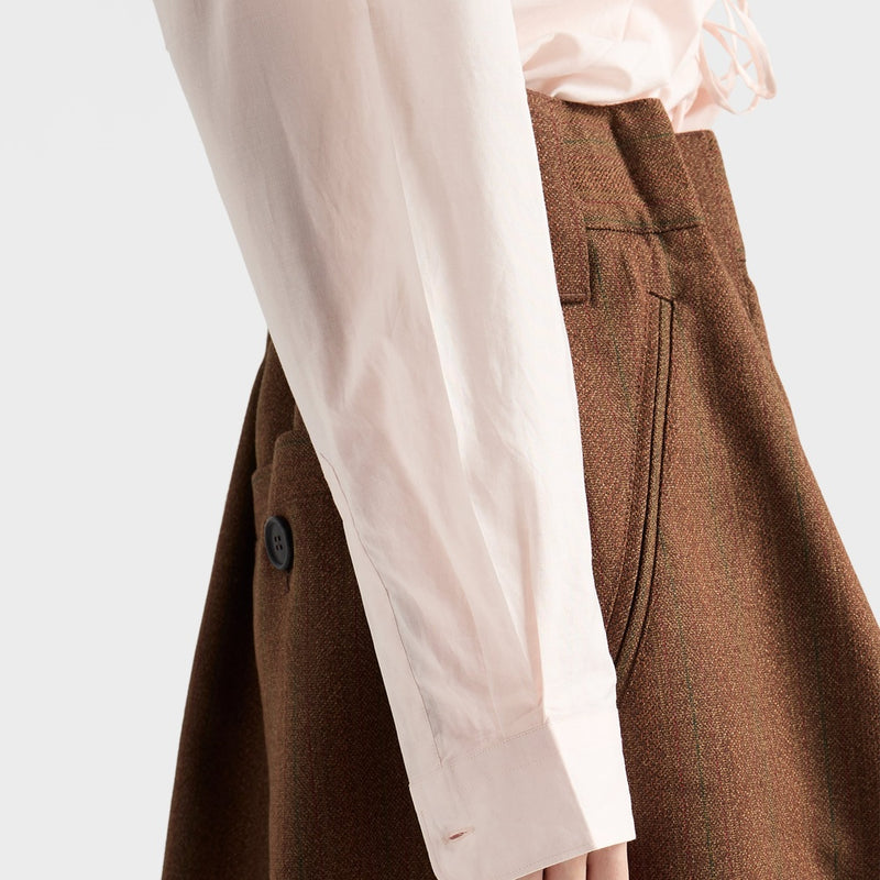 Pinstriped mouliné wool miniskirt