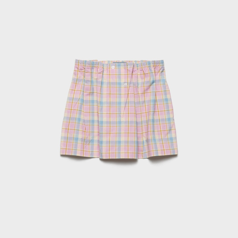 Checked cotton miniskirt