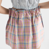 Checked cotton miniskirt