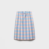 Checked poplin midi-skirt