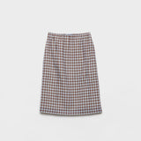 Checked stretch georgette skirt
