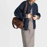 Checked stretch georgette skirt