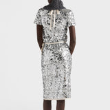 Embroidered sequin skirt