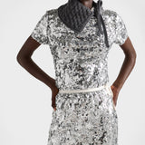 Embroidered sequin skirt