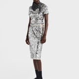 Embroidered sequin skirt