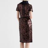 Embroidered sequin skirt