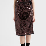 Embroidered sequin skirt