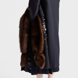 Embroidered rush stitch midi-skirt