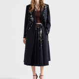 Embroidered rush stitch midi-skirt