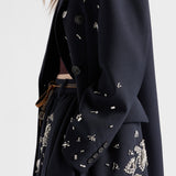 Embroidered rush stitch midi-skirt