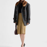 Pleated technical fabric skirt