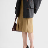 Pleated technical fabric skirt