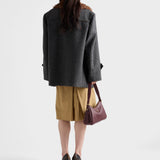 Pleated technical fabric skirt