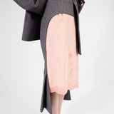 Embroidered habutai silk skirt