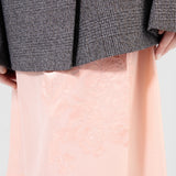 Embroidered habutai silk skirt