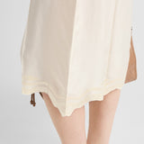 Embroidered silk habutai skirt