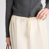 Embroidered silk habutai skirt