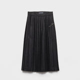 Pleated wool flannel skirt