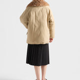 Pleated wool flannel skirt