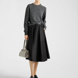 Chino circle midi-skirt