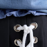 Pleated gabardine midi-skirt