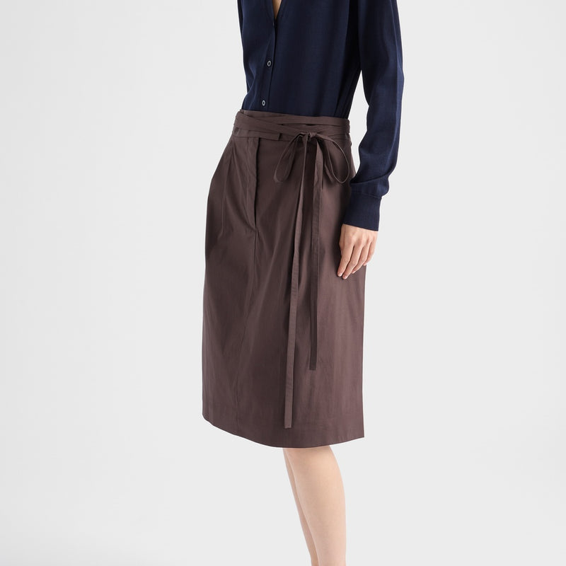 Poplin wrap skirt