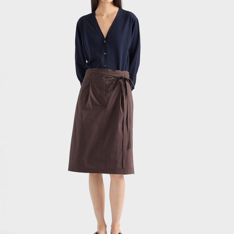 Poplin wrap skirt