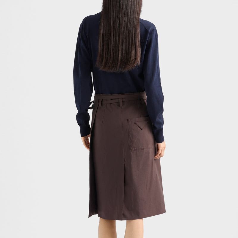 Poplin wrap skirt