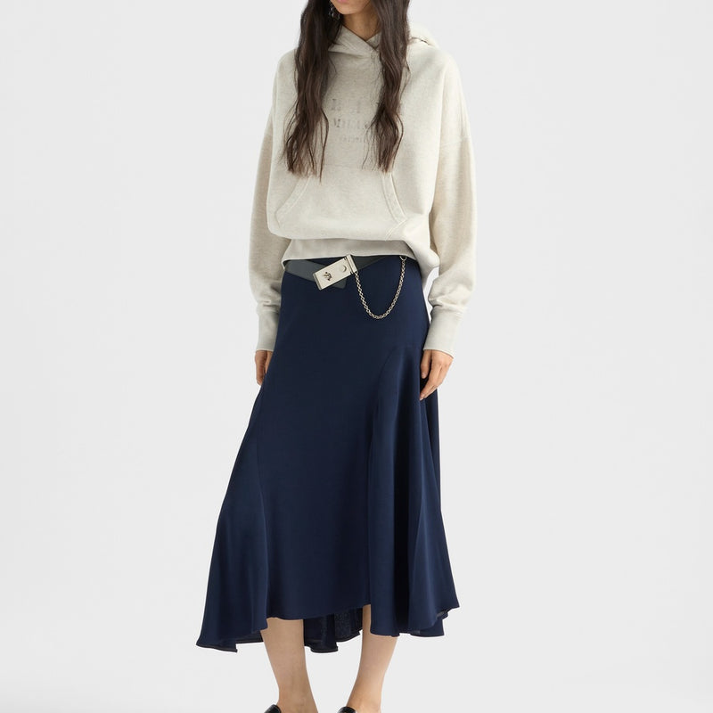 Cady crepe midi-skirt