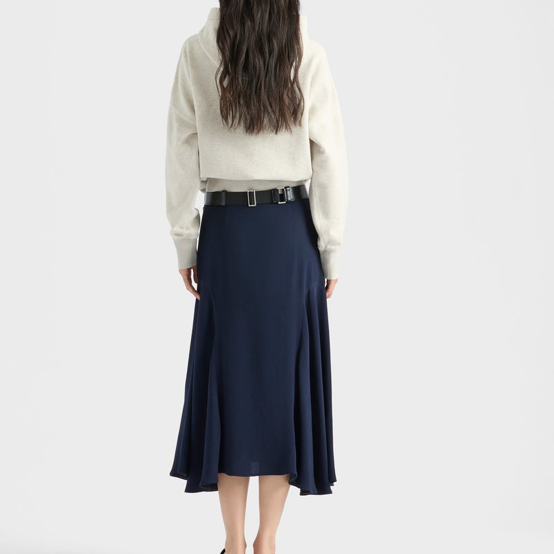 Cady crepe midi-skirt