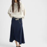 Cady crepe midi-skirt