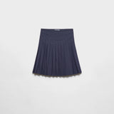 Pleated poplin skirt