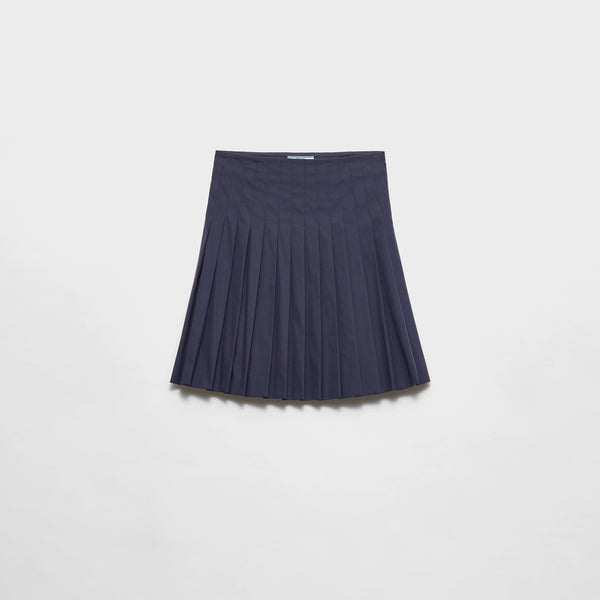 Pleated poplin skirt
