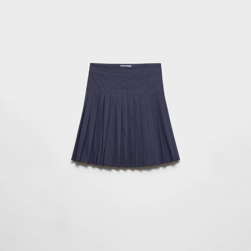 Pleated poplin skirt