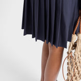 Pleated poplin skirt